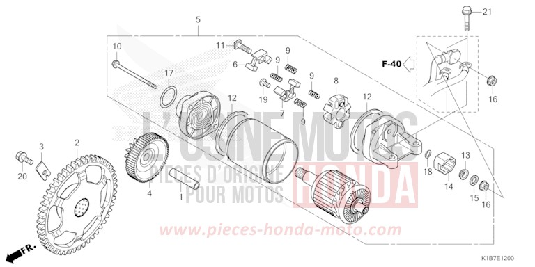 STARTER MOTOR for Forza 350 MAT PEARL PACIFIC BLUE (PB397) from 2021